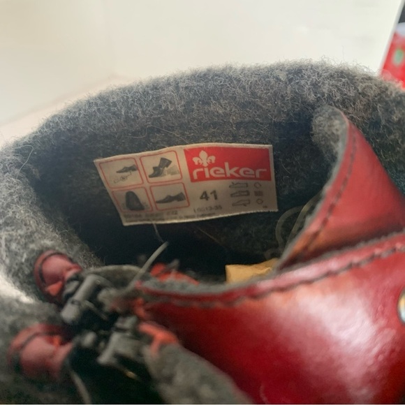 Rieker Boots Ankle Bootie Short Ankle Boots Shoeties Red Multi Colour Size 41 /9 - Picture 10 of 13